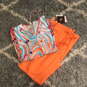 Wrap front scrub top